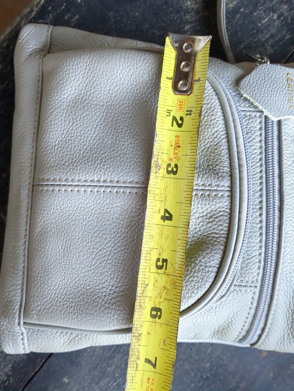 Genuine Leather Light Grey Crosby Purse - Picture 7 of 7